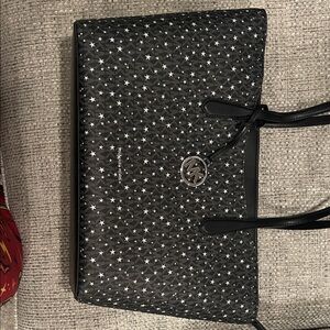 Michael Kors Black Tote with White Star Print